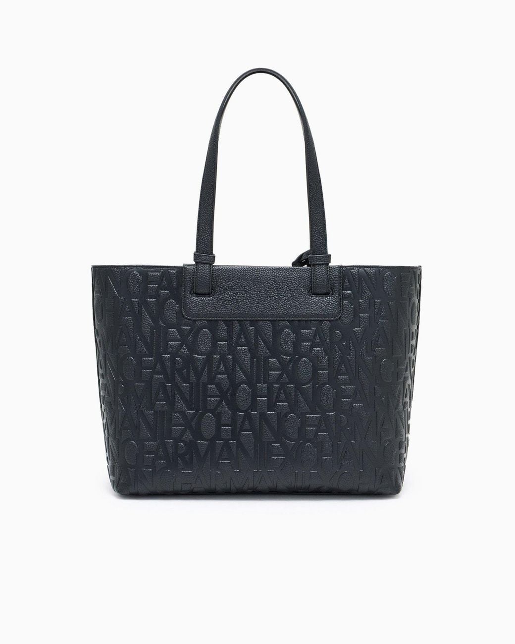ARMANI EXCHANGE Black Logo-Embossed Tote Bag