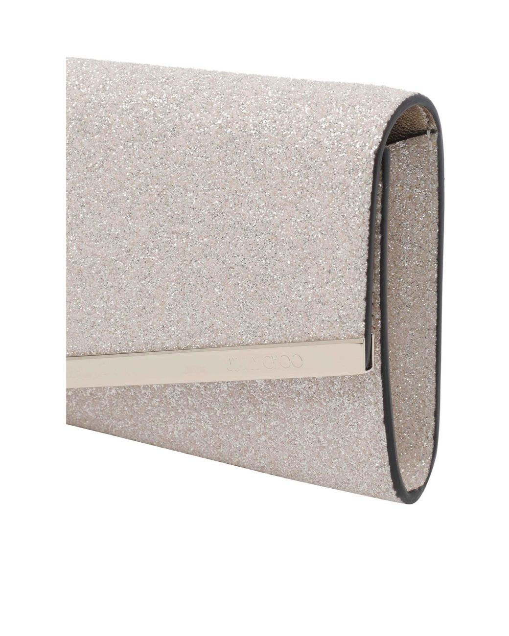 Jimmy Choo Gray Emmie Foldover-Top Clutch Bag