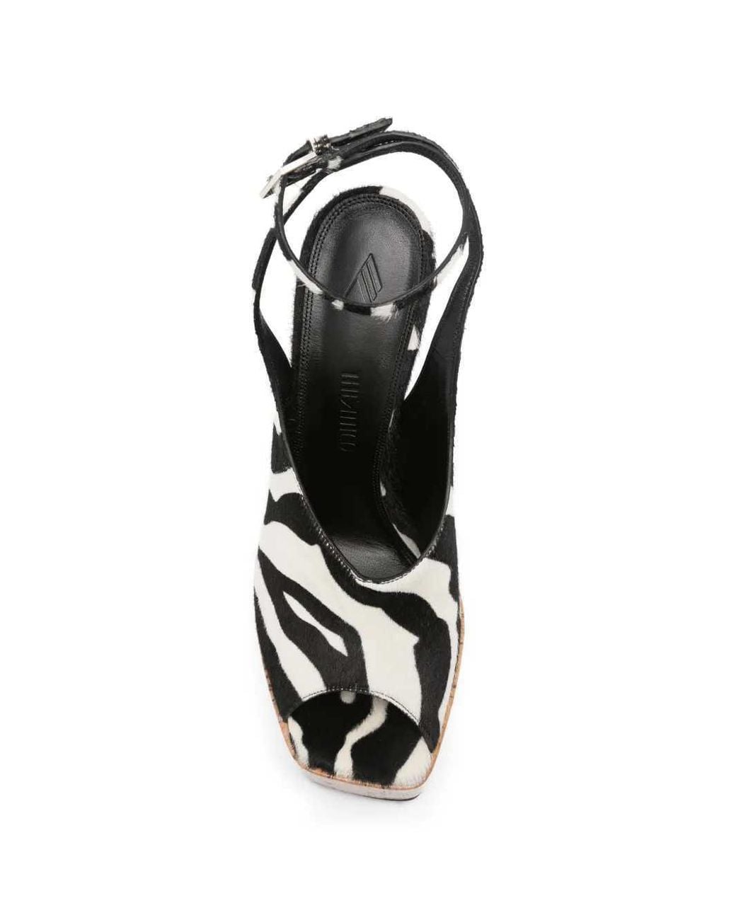 The Attico Metallic Ornella Zebra-Print Platform Sandals