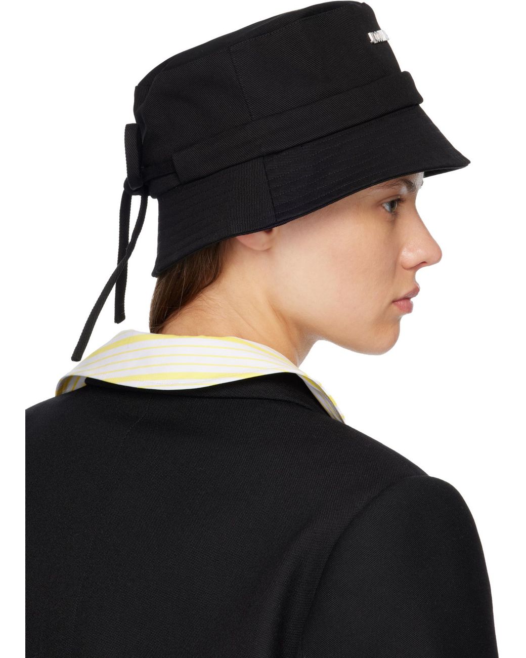Jacquemus Black Cotton Bucket Hat
