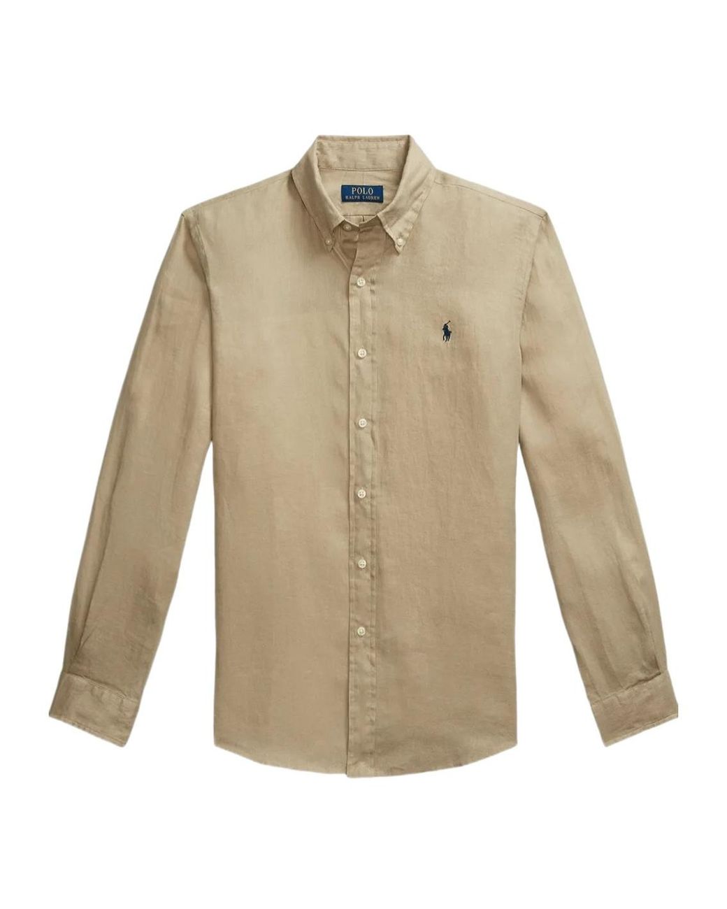 Polo Ralph Lauren Polo Pony Embroidered Buttoned Shirt in Natural for ...