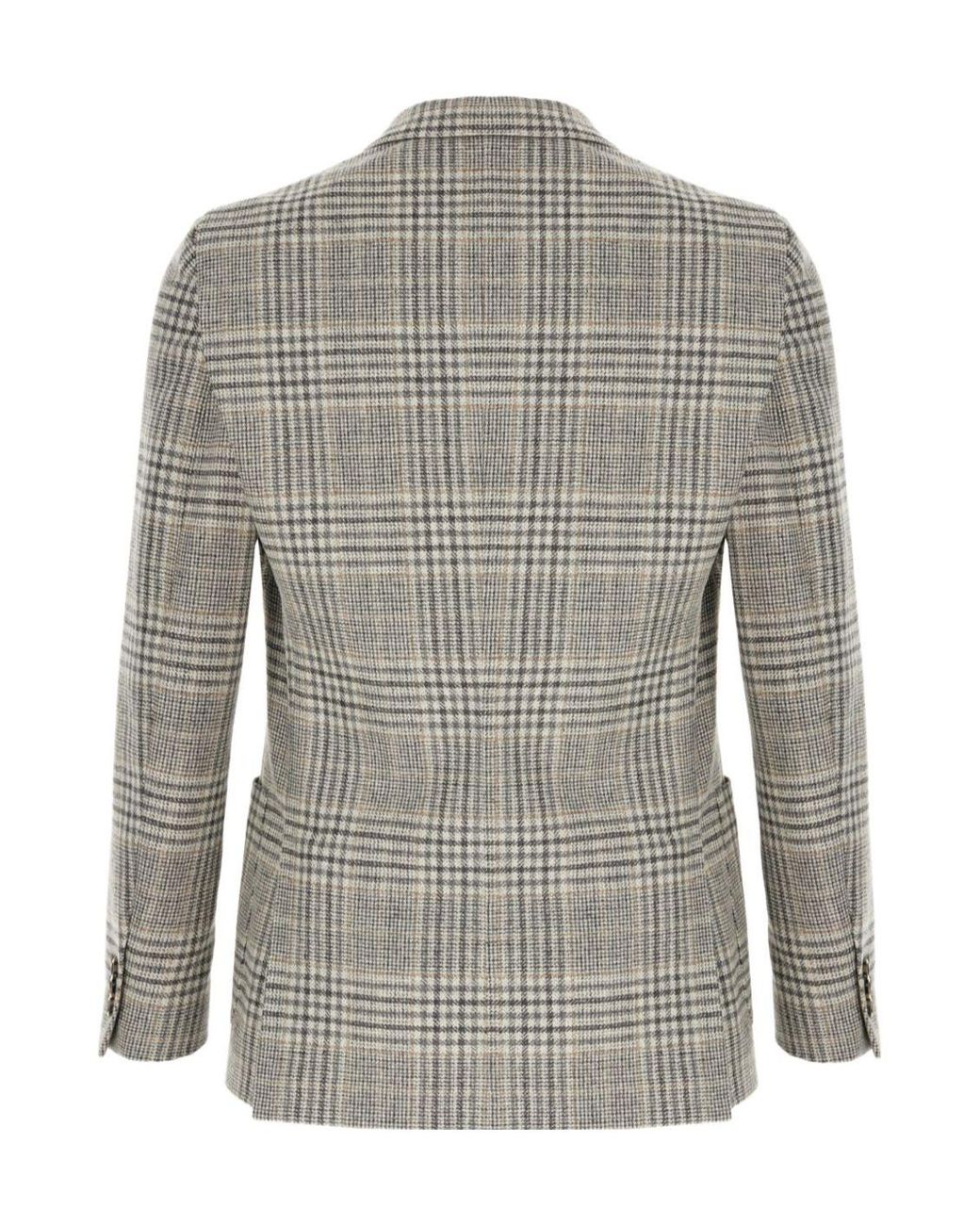 Lardini Gray Single-Breasted Checked Blazer for men