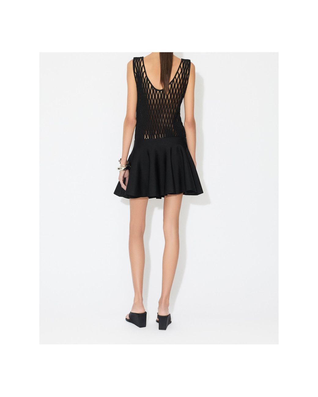 Alaïa Black Knit Skater Dress