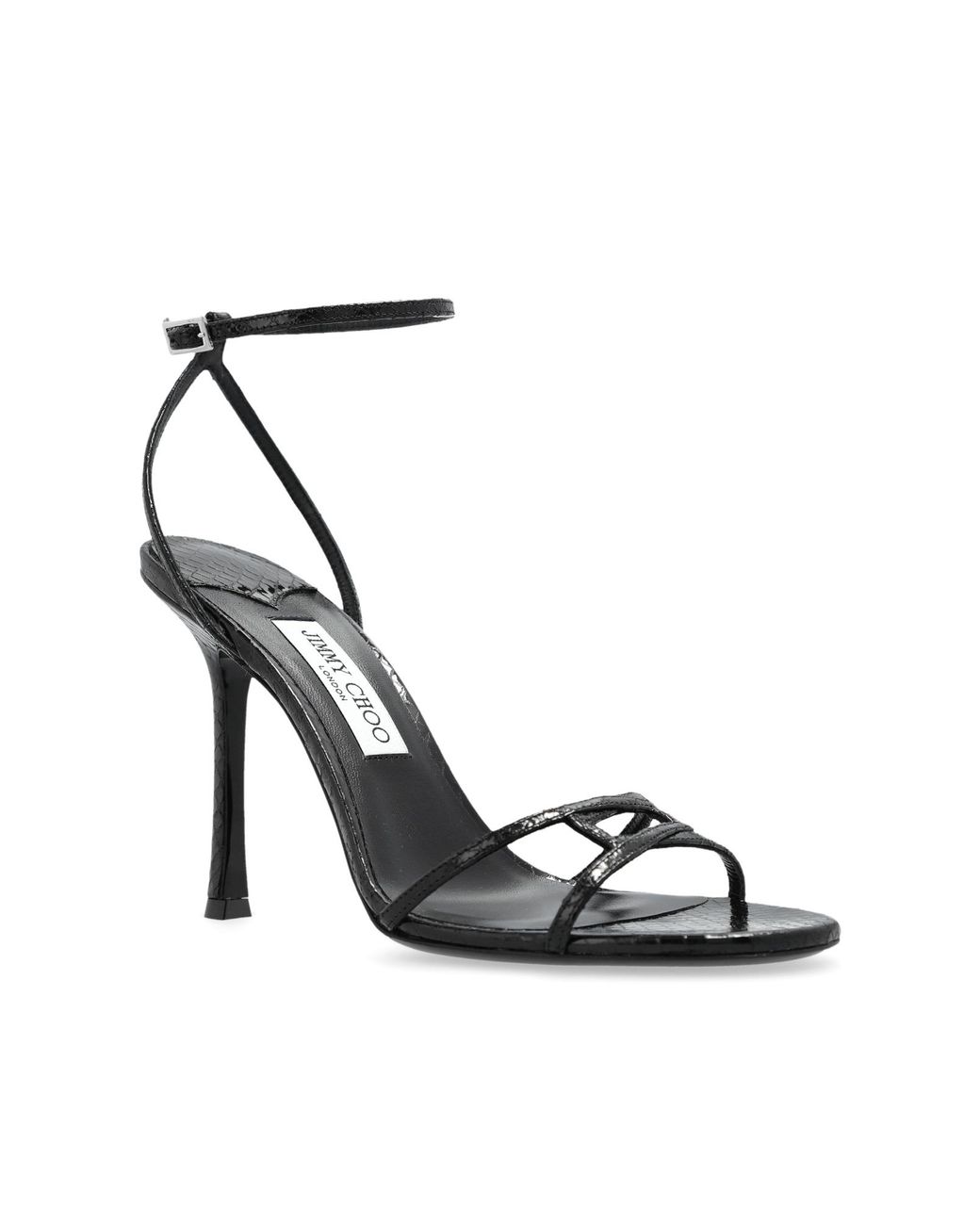 Jimmy Choo Metallic Leo 100 Wrap Leather Sandals