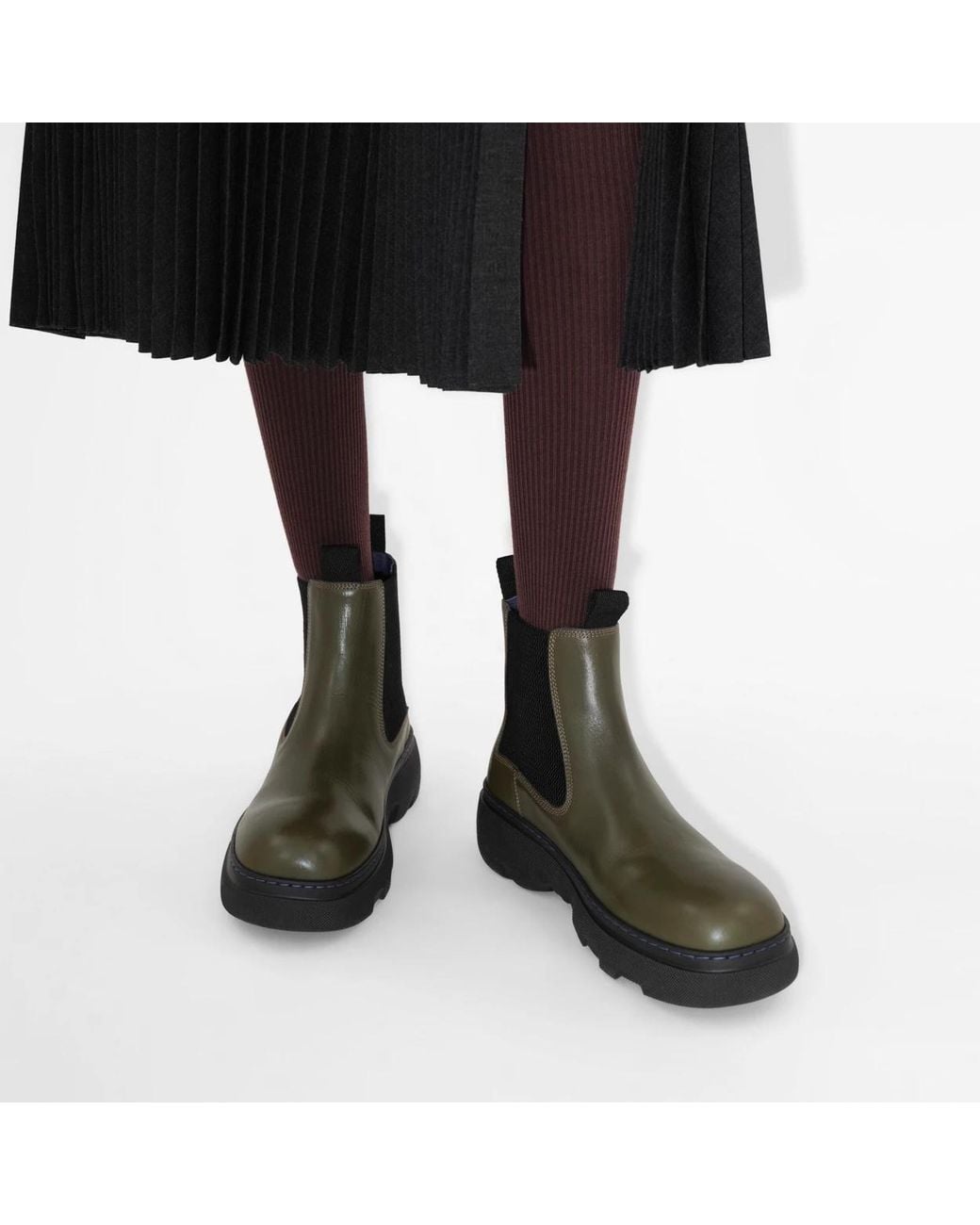Burberry Black Round-Toe Chelsea Boots