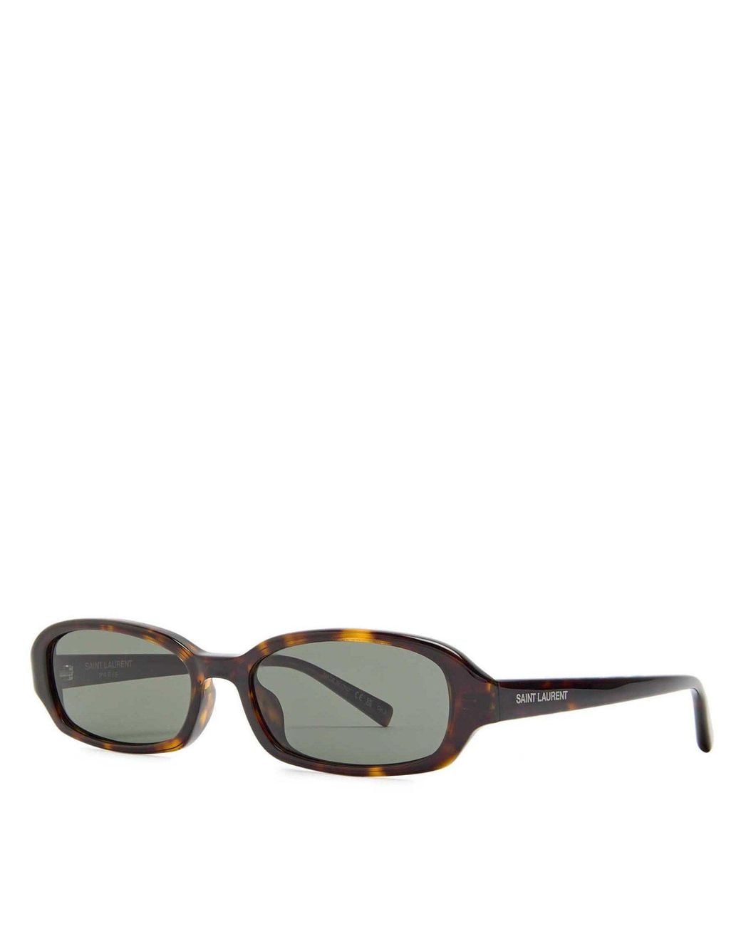 Saint Laurent White Narrow Rectangular Sunglasses
