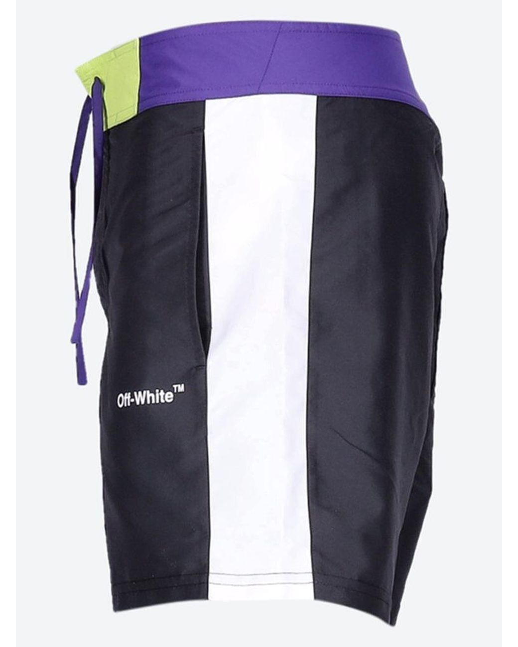 Off-White c/o Virgil Abloh Blue Logo Printed Drawstring Swim Shorts for men