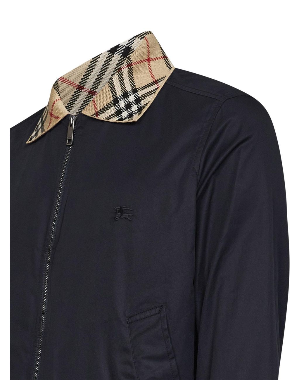 Burberry Blue Gabardine Glenfields Harrington Jacket for men