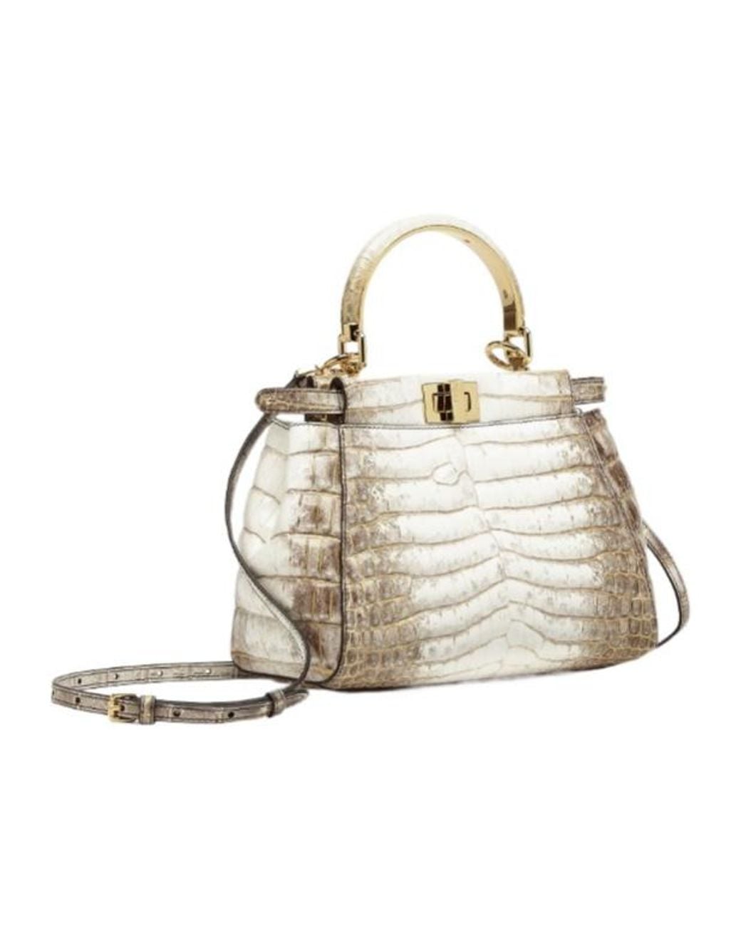 Fendi Metallic Peekaboo Mini Tote Bag