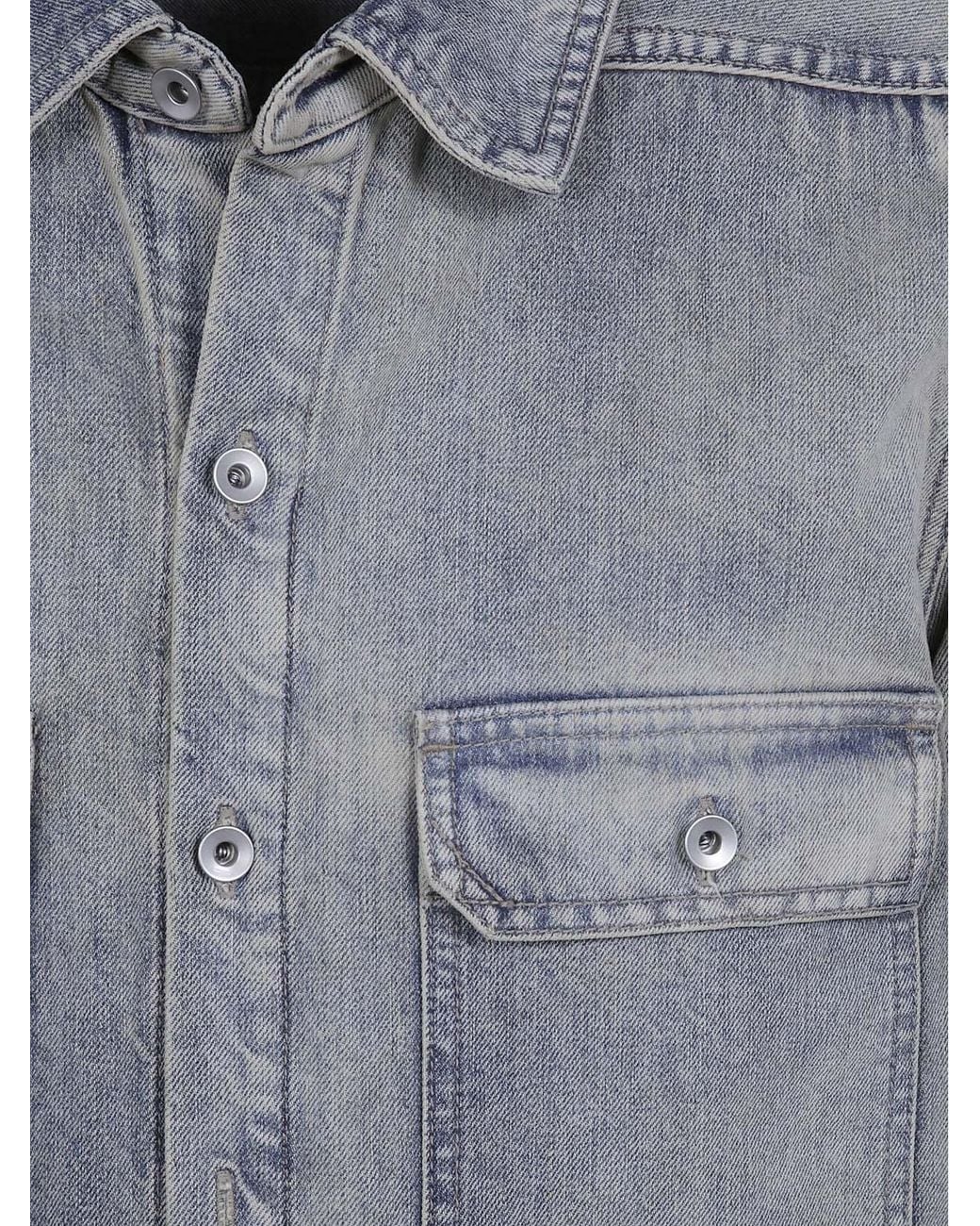 Rick Owens Blue Long-Sleeved Shirt for men