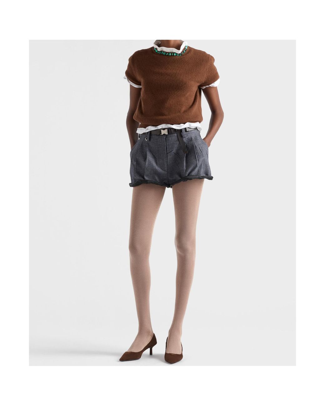 Prada White Short Sleeved Crewneck T-Shirt