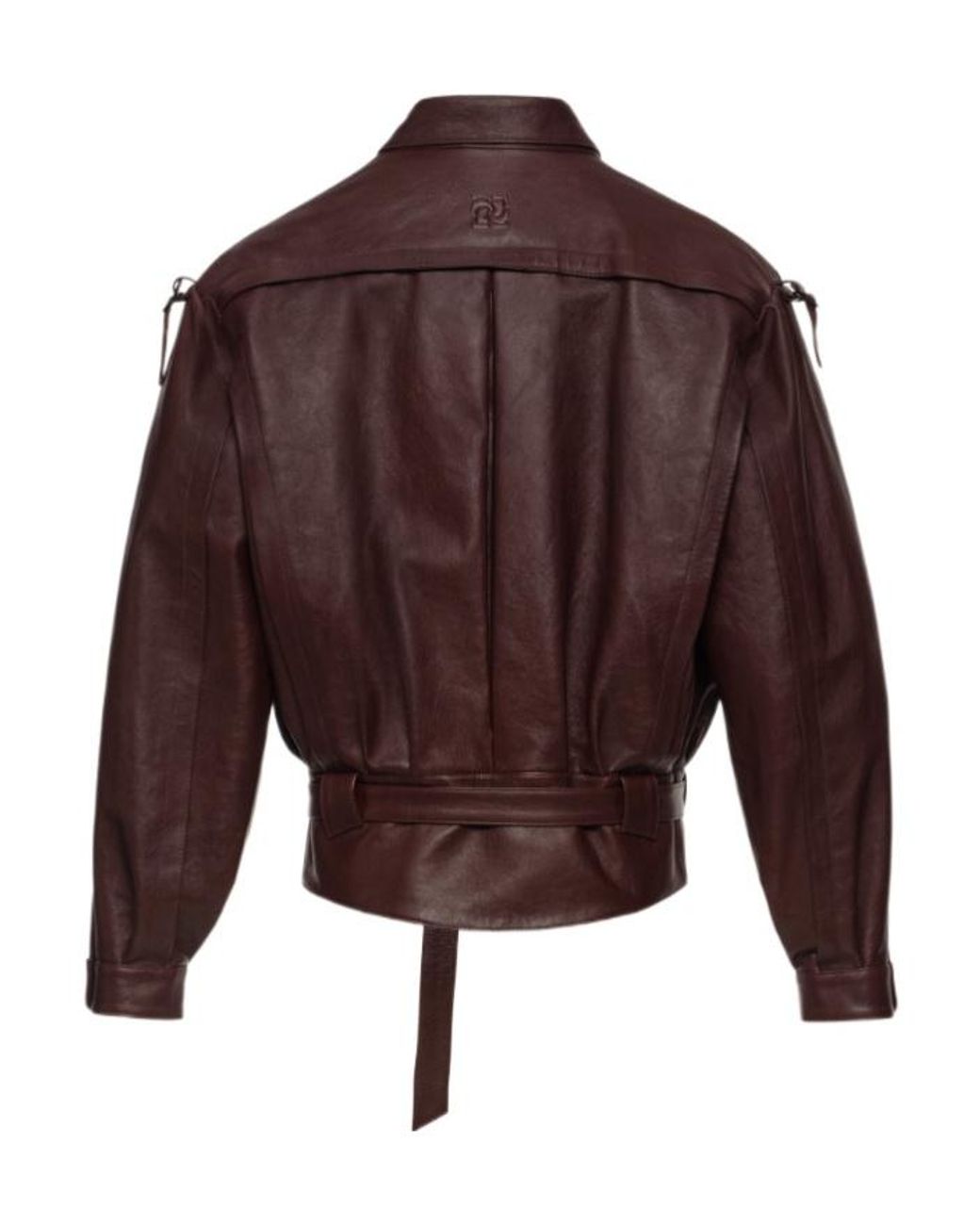 Magda Butrym Brown Pf26 Leather Oversized Jacket