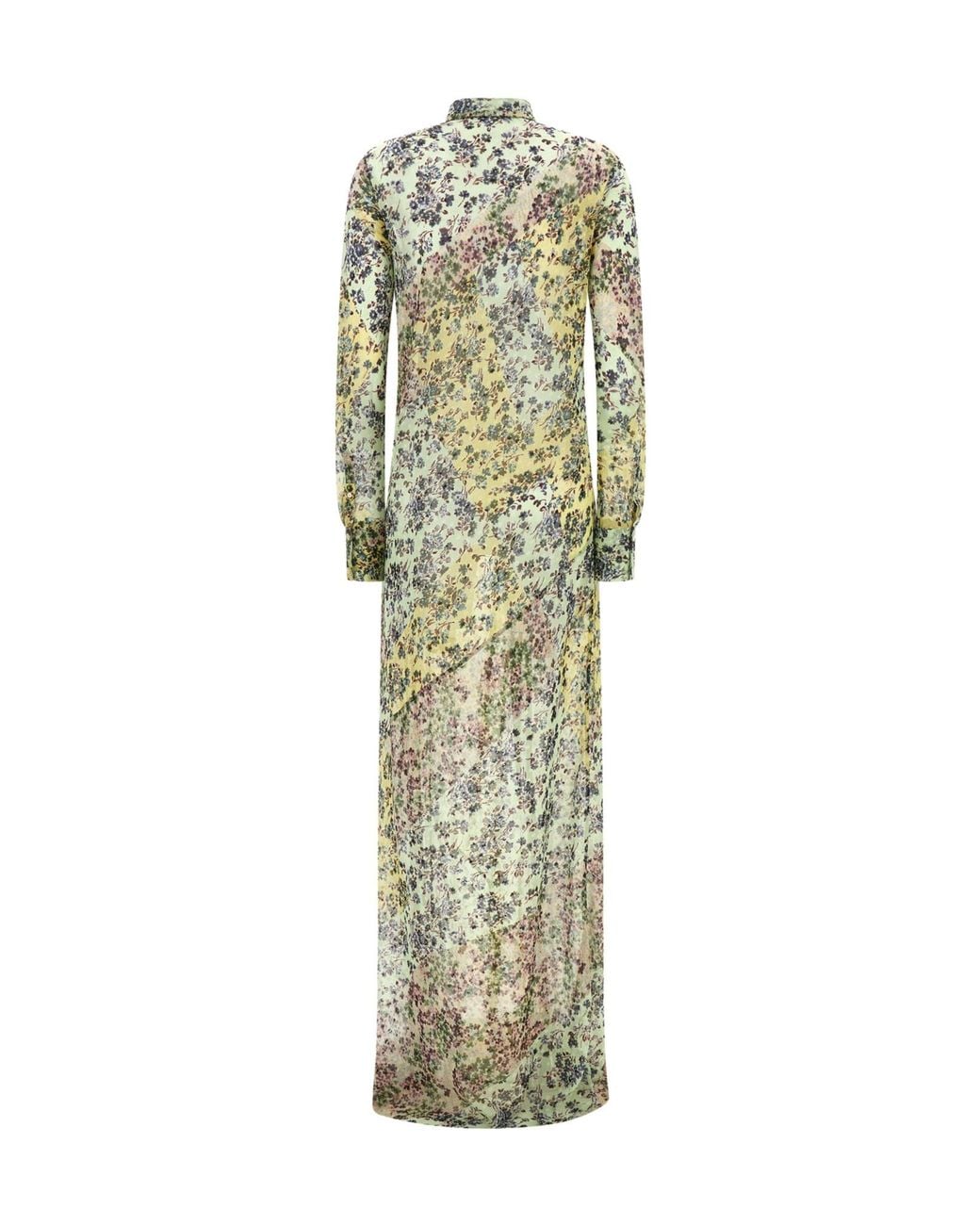 Dries Van Noten Metallic Dalima Floral Shirt Dress