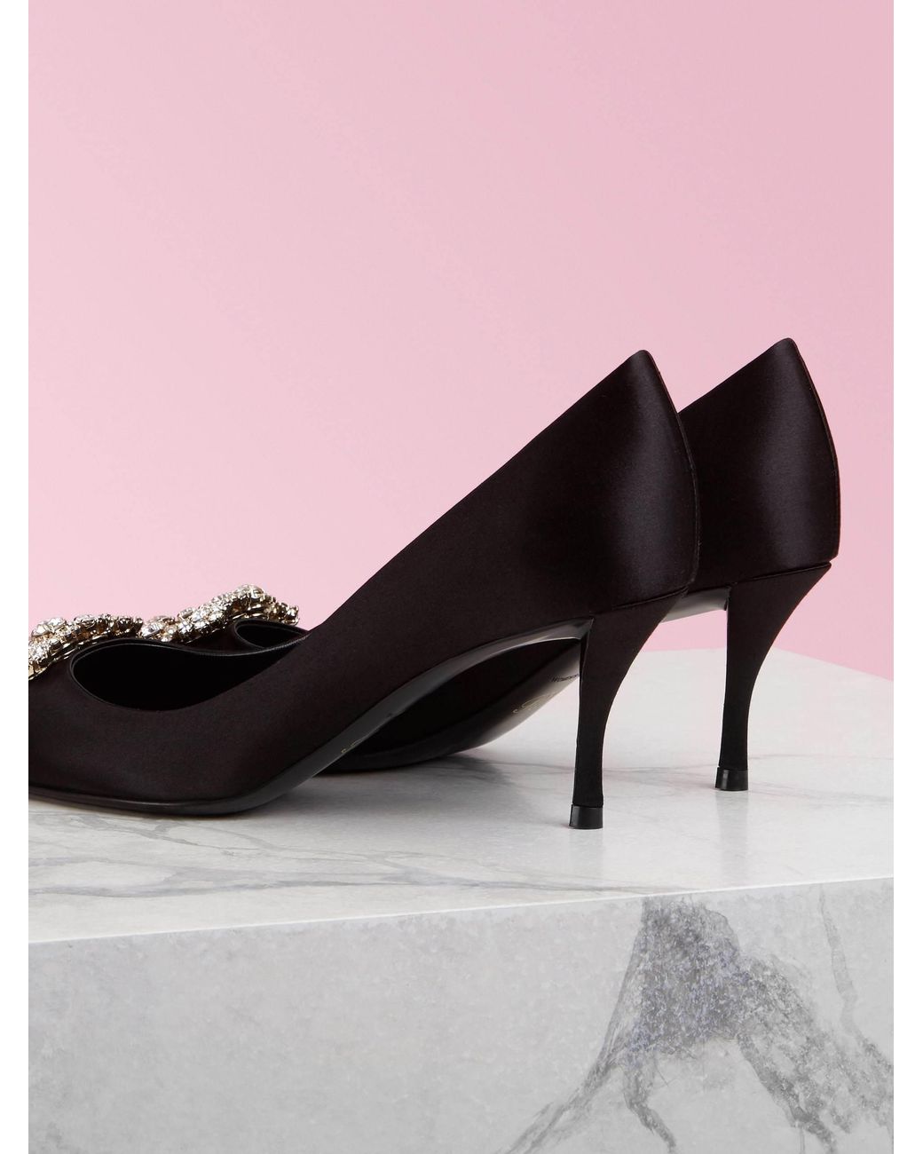 Roger Vivier Blue Embellished Pointed Toe Pumps