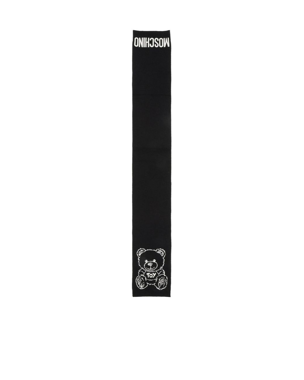 Moschino Black Teddy Bear Pattern Scarf for men
