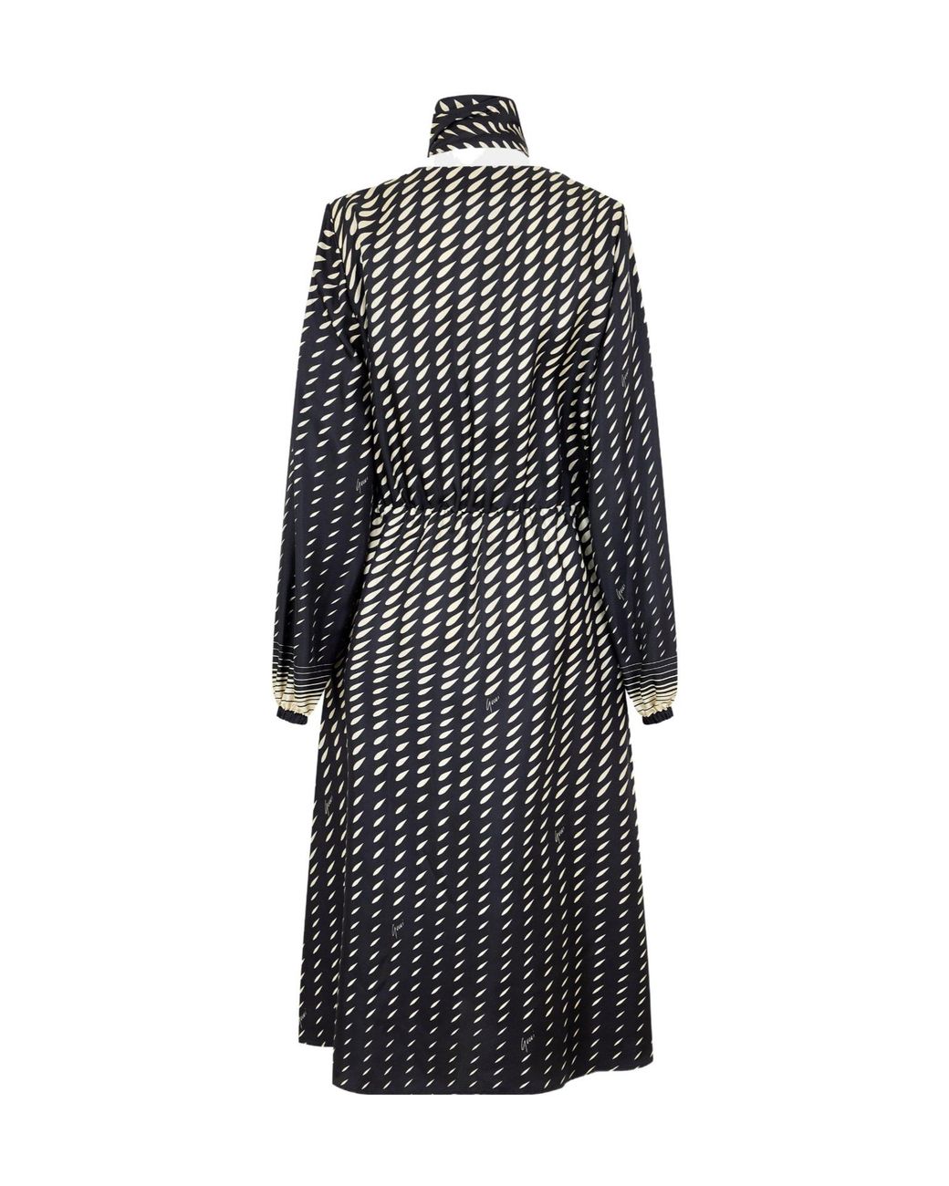 Gucci Black Silk Structured Tea Dress
