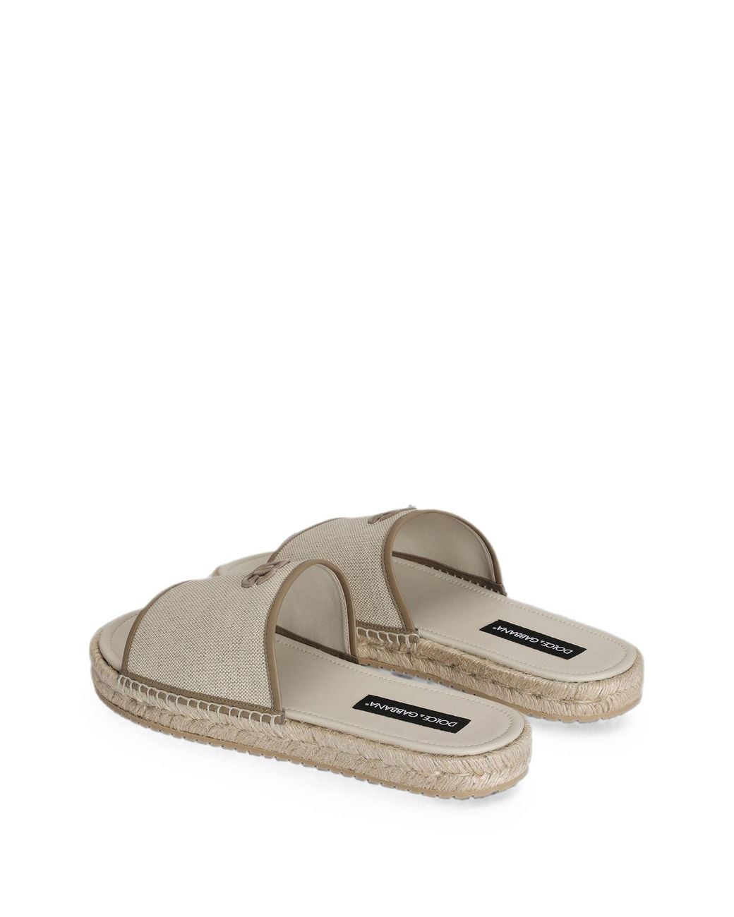 Dolce & Gabbana White Logo Strap Slide Sandals for men