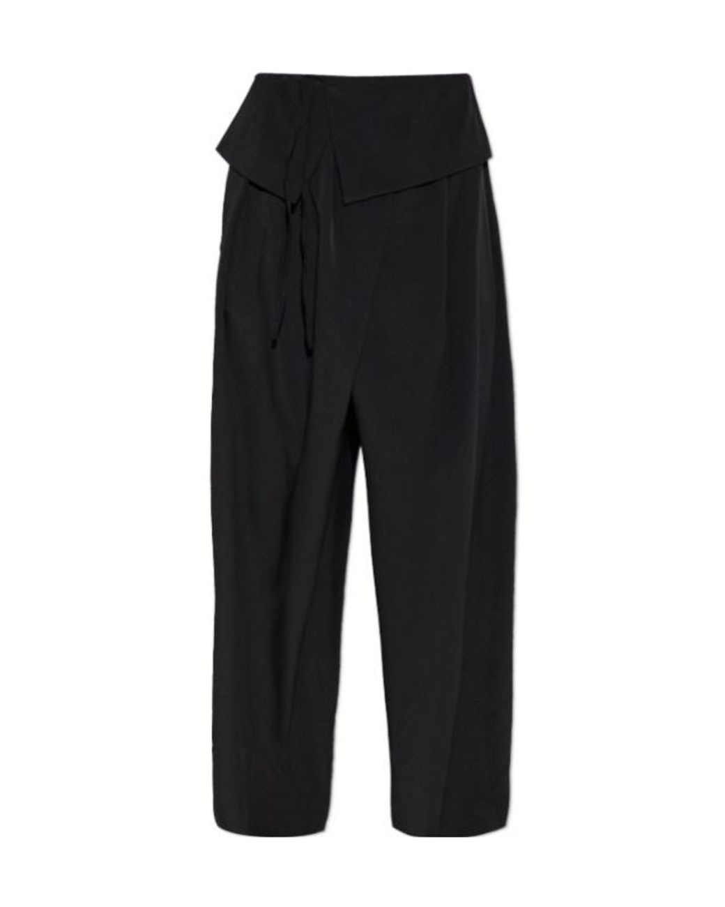 Dries Van Noten Black Drawstring Casual Pants
