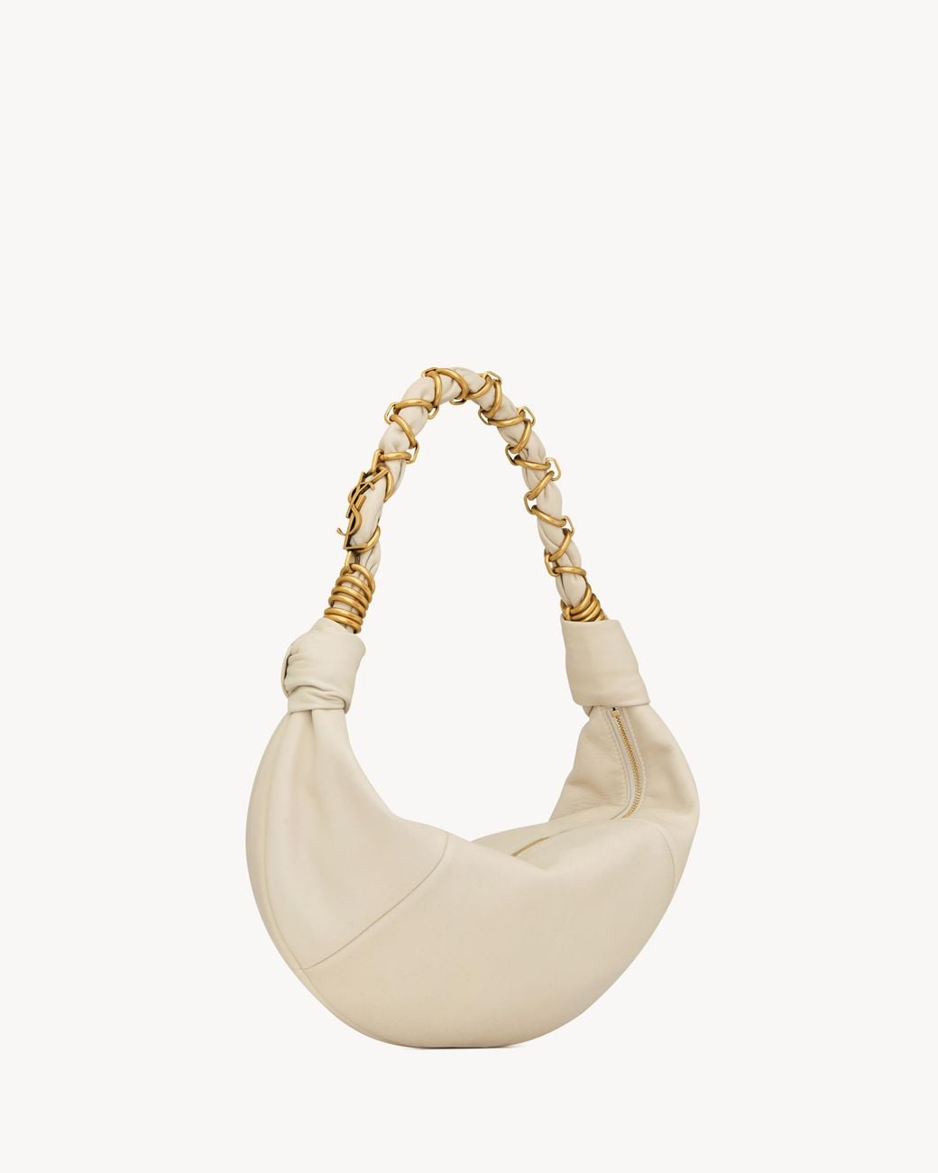 Saint Laurent White Amalia Small Hobo Shoulder Bag
