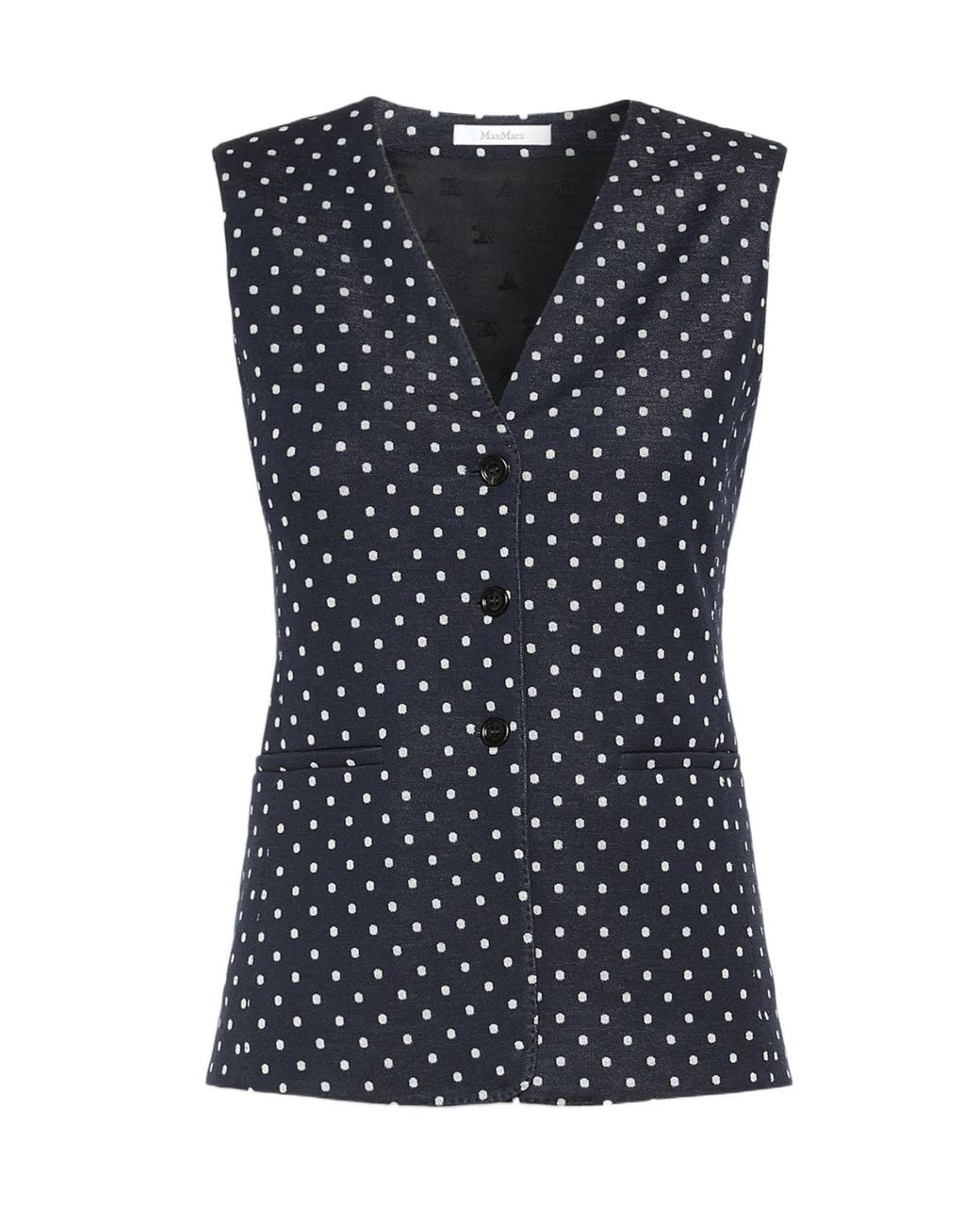 Max Mara Blue Polka Dot Vest
