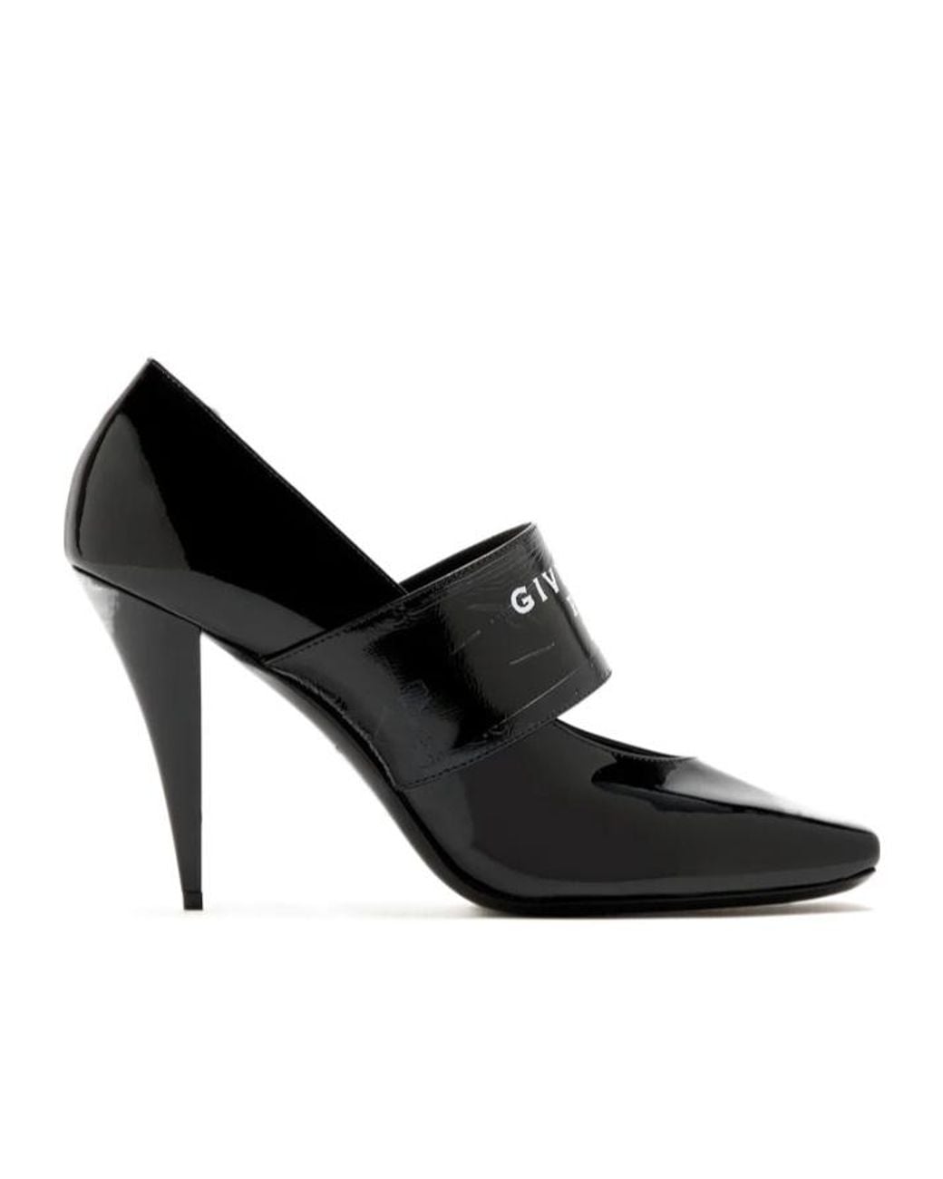 Givenchy Black Paris Logo Printed 1952 Square-Toe Pumps