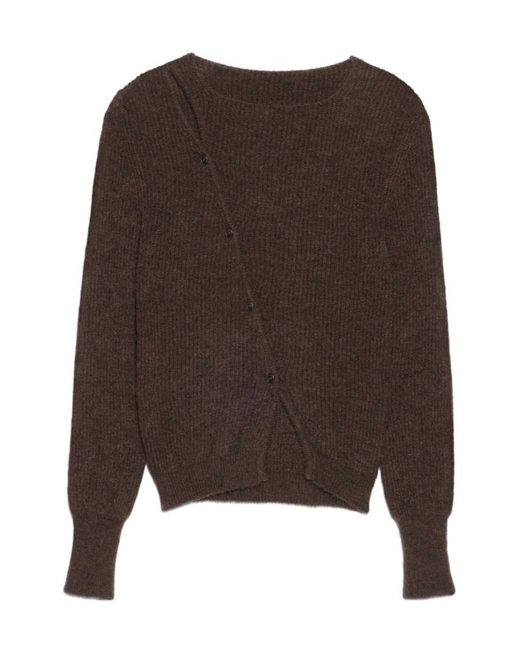 Jacquemus Brown La Pau Cut-Out Long-Sleeved Cardigan