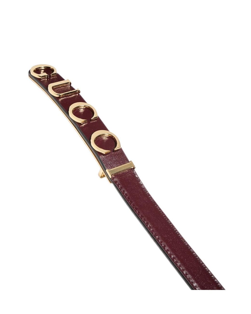Gucci White Thin Belt With Logo Buckle
