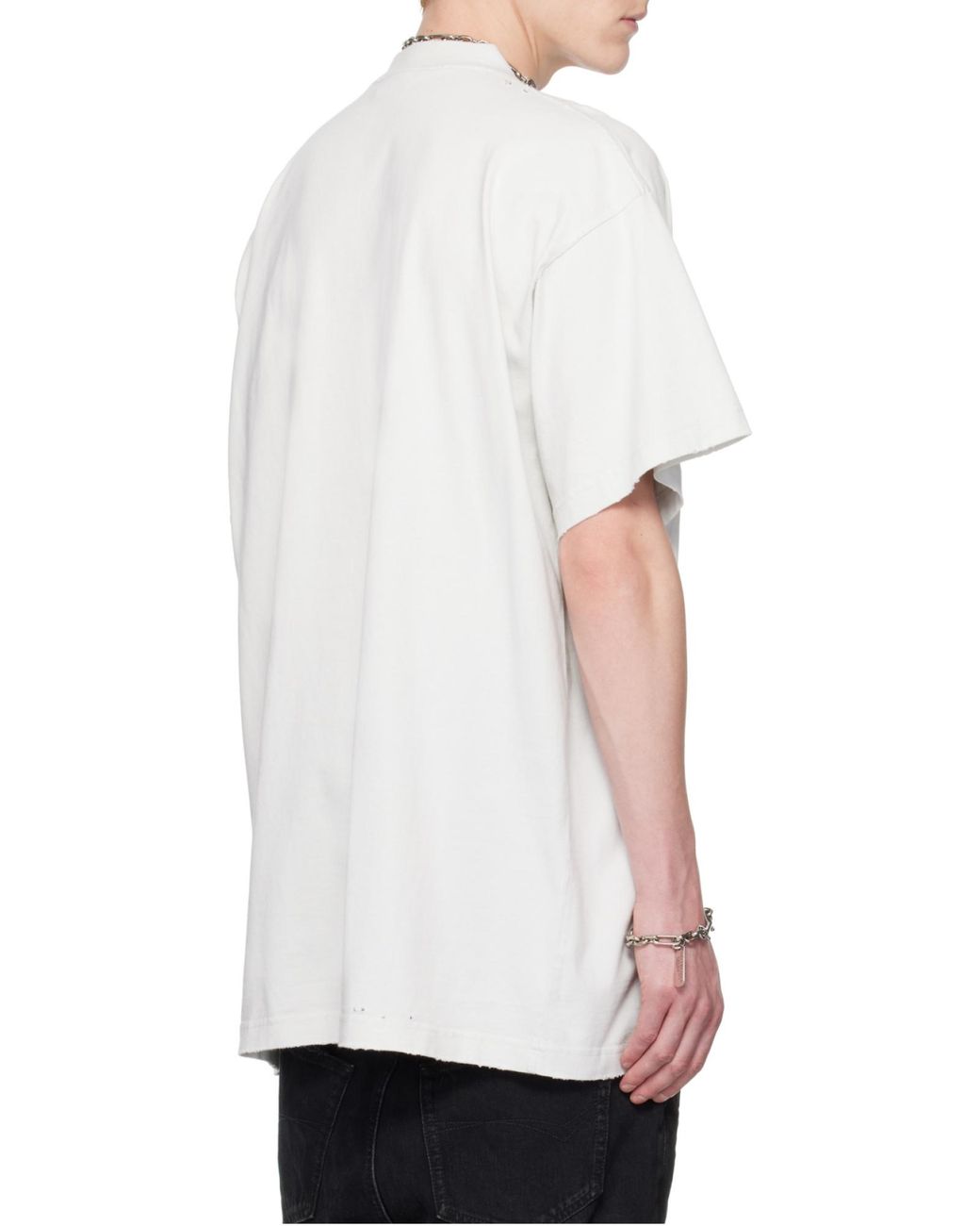 Balenciaga White 3B Liquefied Oversized T-Shirt for men