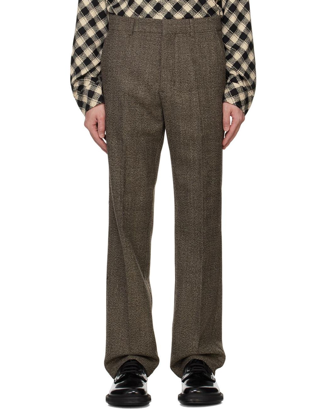 AMI Gray Straight-Leg Tailored Trousers for men