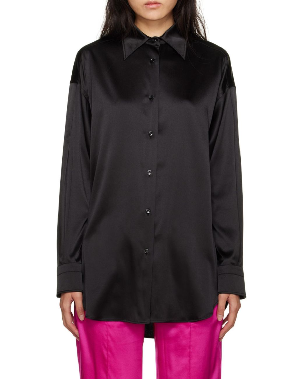 Tom Ford Black Pointed-Collar Button-Up Shirt