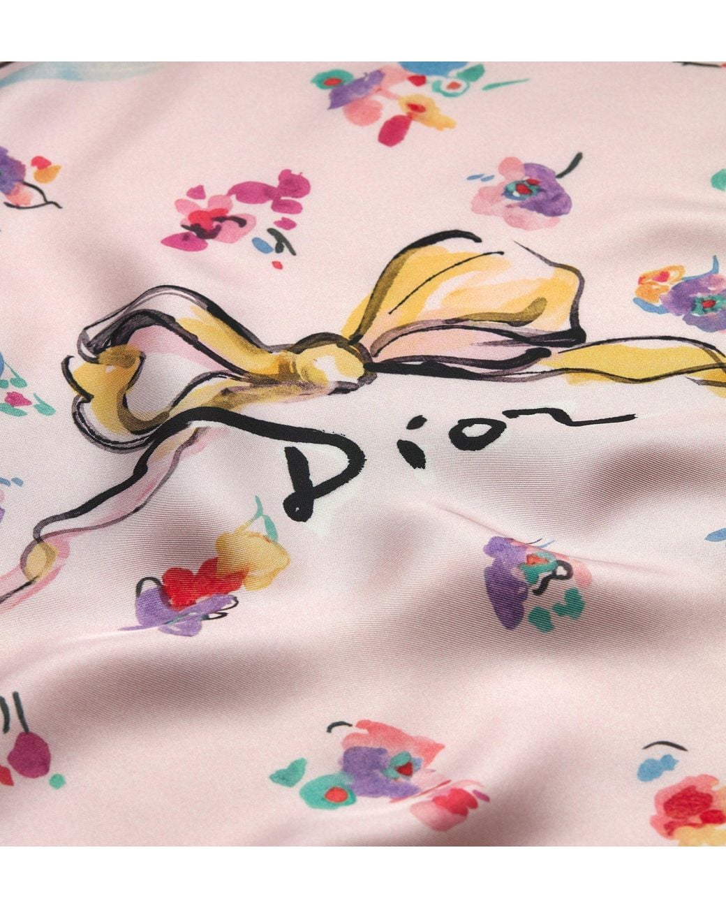 Dior Pink Iviera Floral Portrait 70 Square Scarf