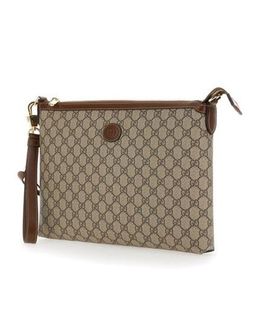Gucci Gray And Ebony Pouch With Gg Patch for men
