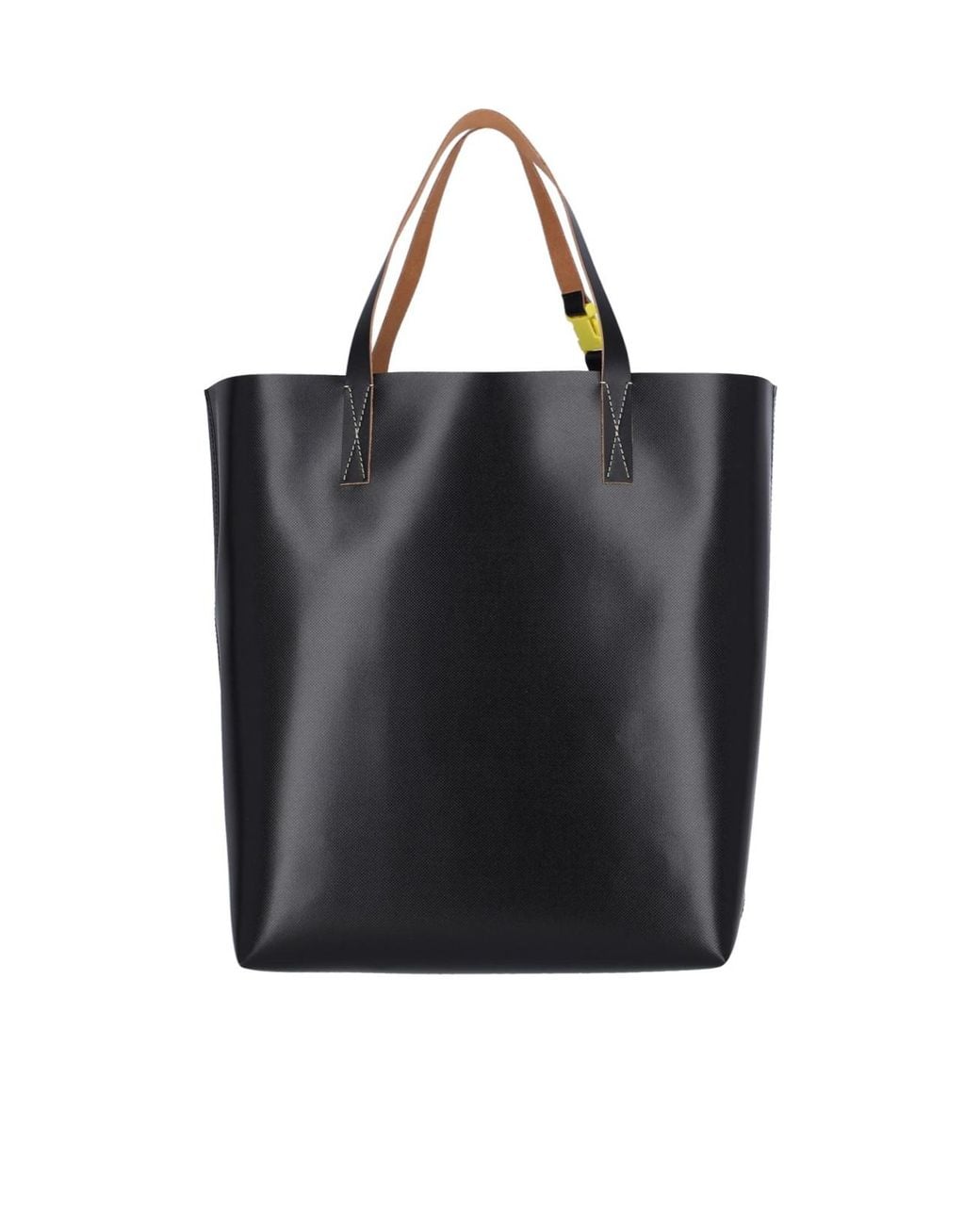 Marni White Logo Printed Two-Toned Tote Bag for men