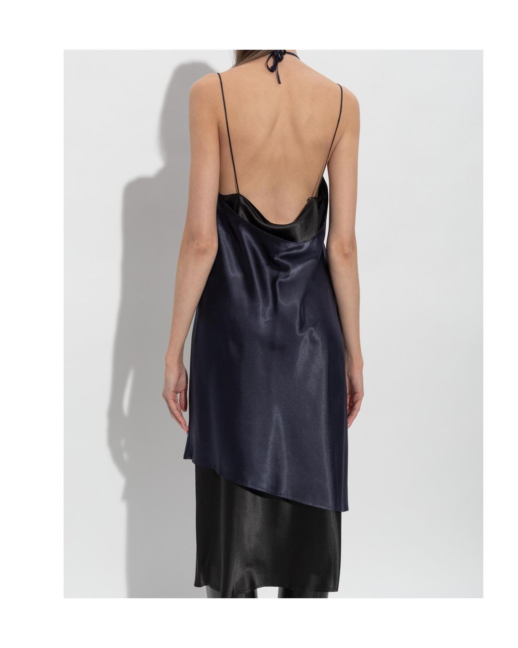 Vetements Blue Double Layered Spaghetti Strap Dress