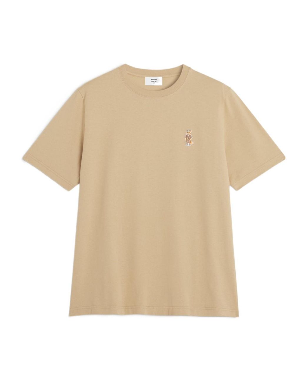 Maison Kitsuné Natural Embroidered T-Shirt for men