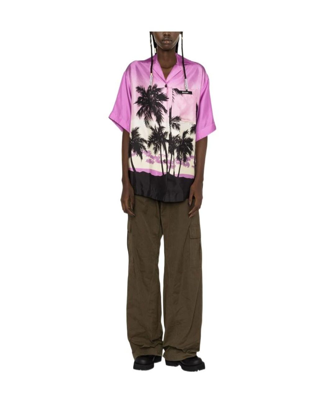 Palm Angels Pink Short Sleeve Shirts