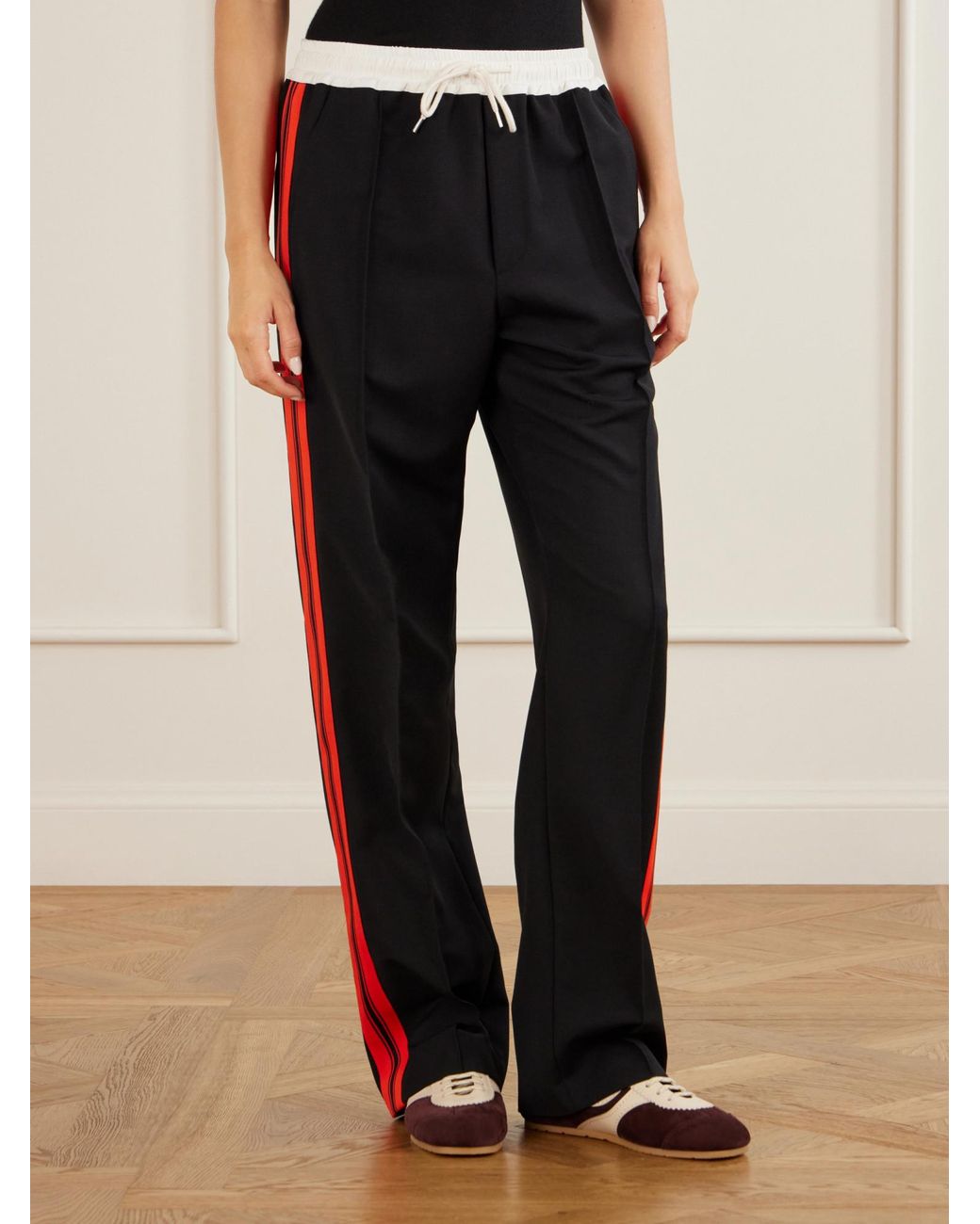 Wales Bonner Black Loose Striped Trousers