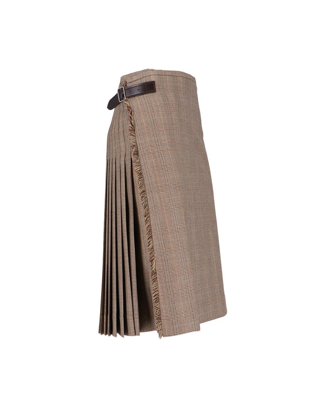 Phoebe Philo Brown Belted Pleated Mini Skirt