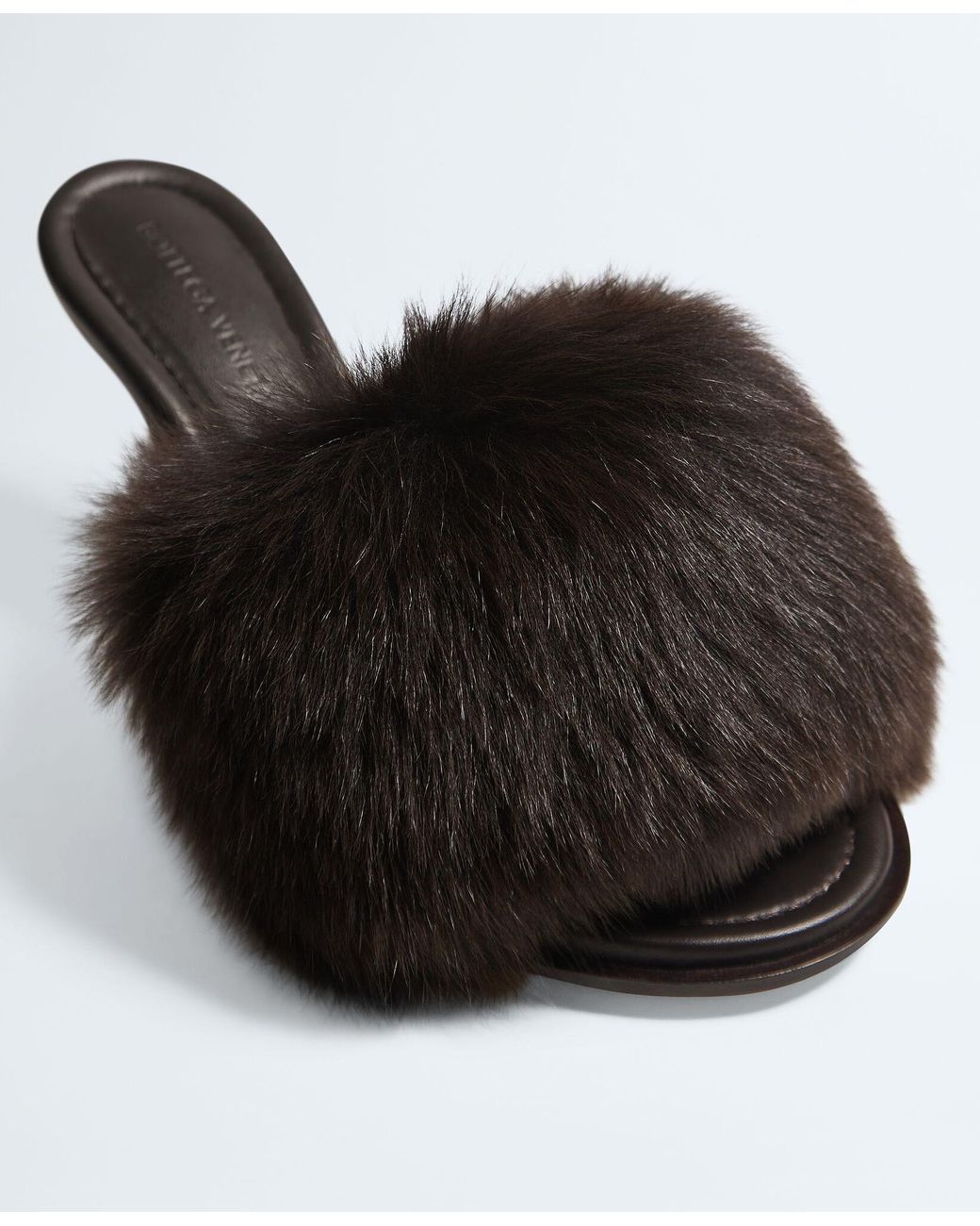Bottega Veneta Black 75Mm Cherry Shearling &Amp; Leather Mules