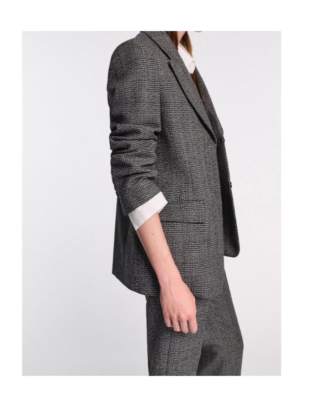 Dorothee Schumacher Gray Glen Check Single-Breasted Blazer