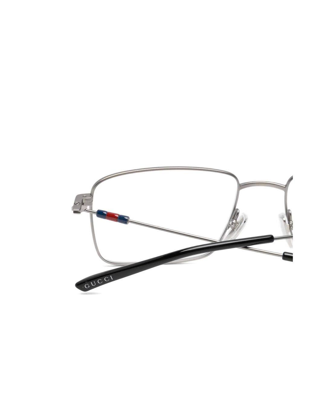 Gucci White Eyewear Rectangle Frame Glasses for men