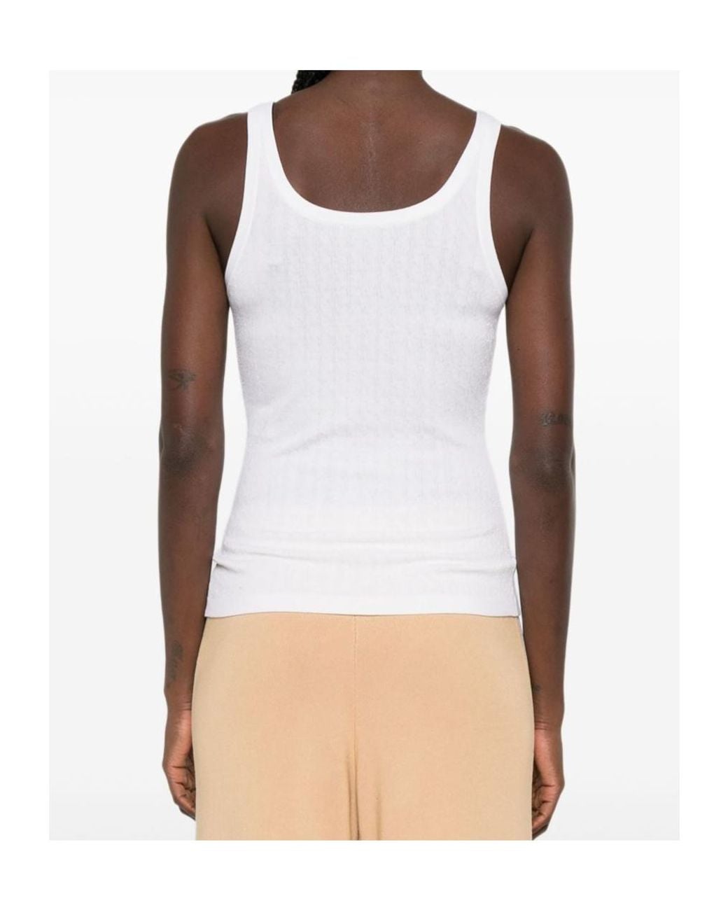 Elisabetta Franchi White Wool Blend Tank Top