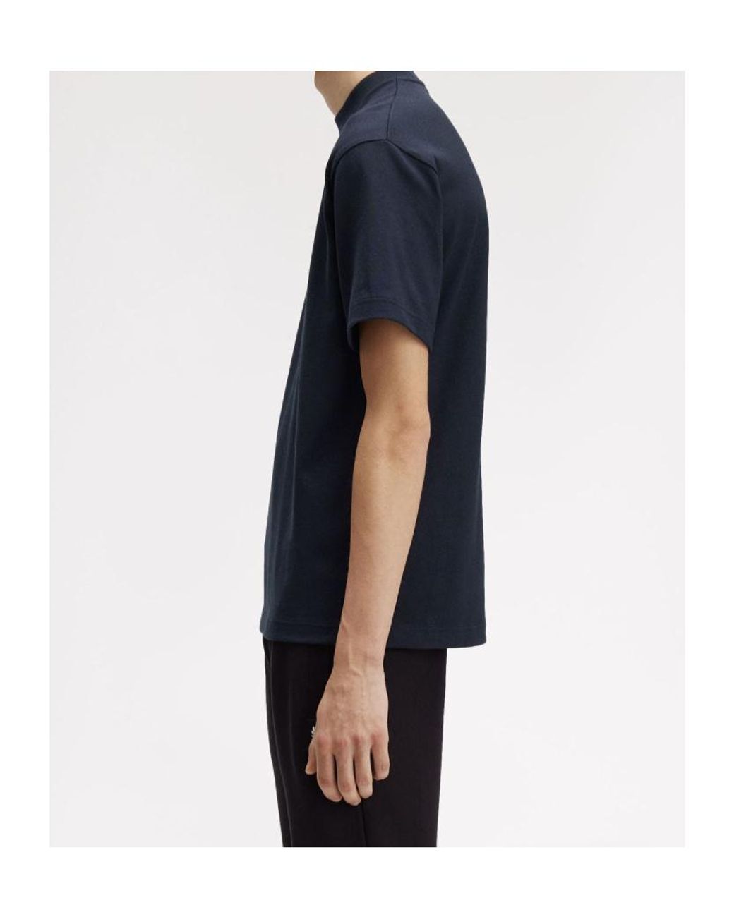 Fred Perry Blue Embroidered-Logo Cotton T-Shirt for men