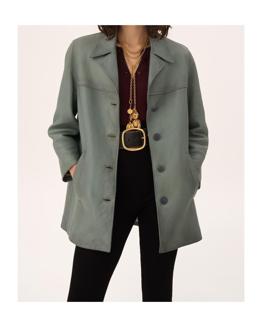 Chloé Blue Chloé Single-Breasted Long Jacket