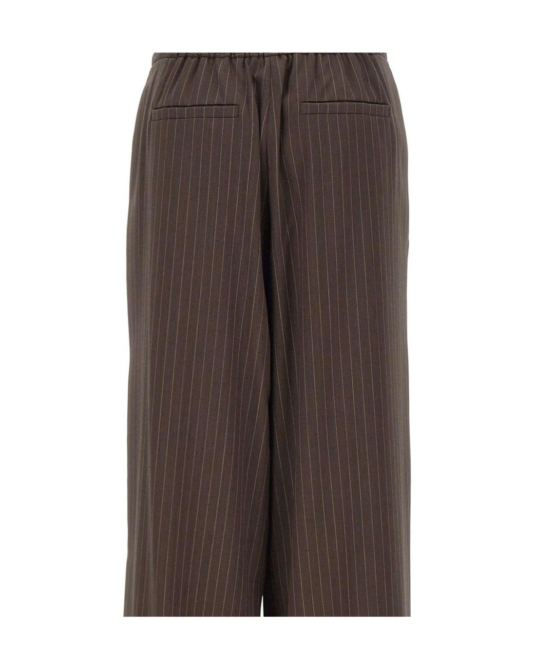 Marella Brown Maggio Pinstriped Palazzo Pants