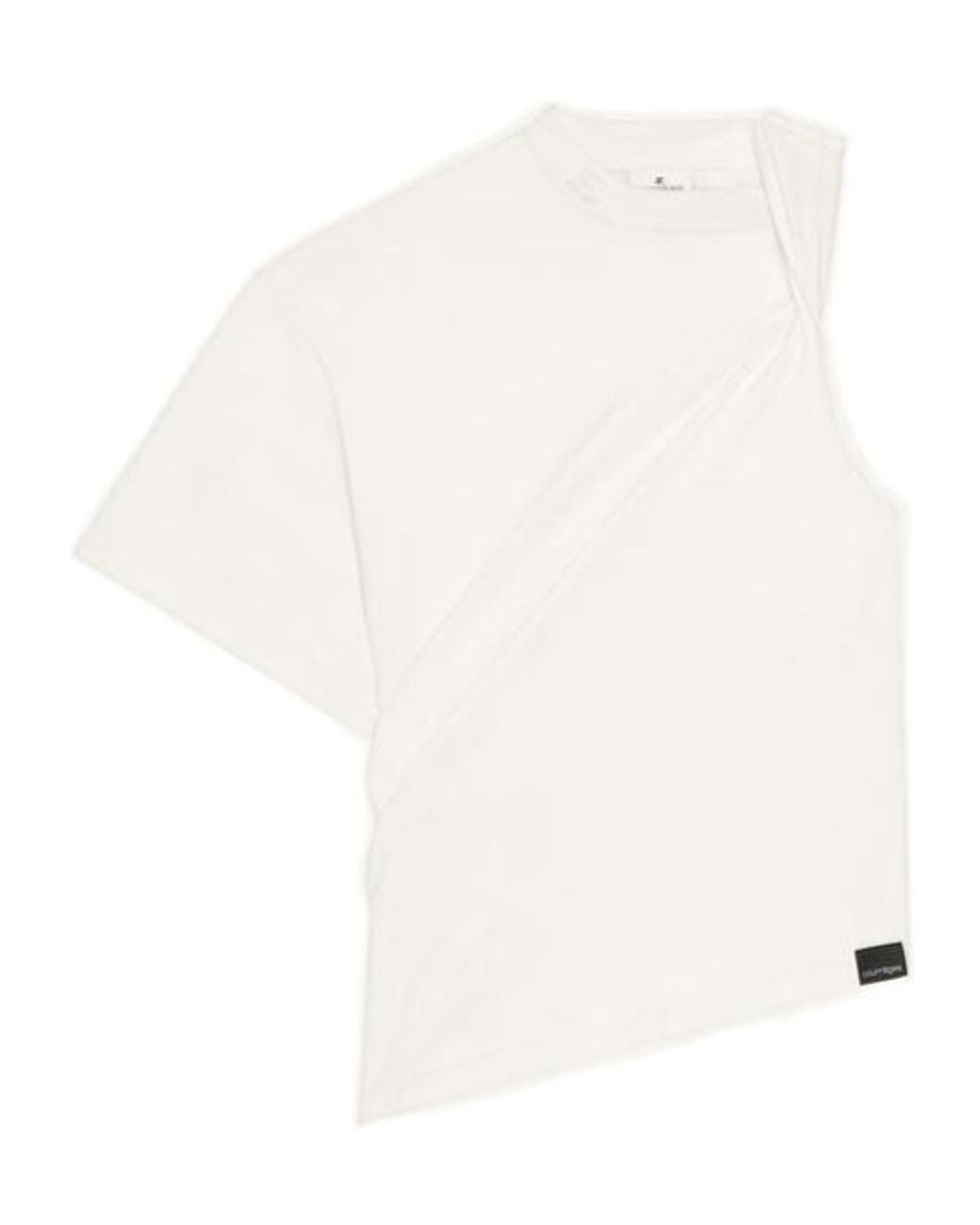 Courreges White Courrèges Twisted Asymmetric T-Shirt
