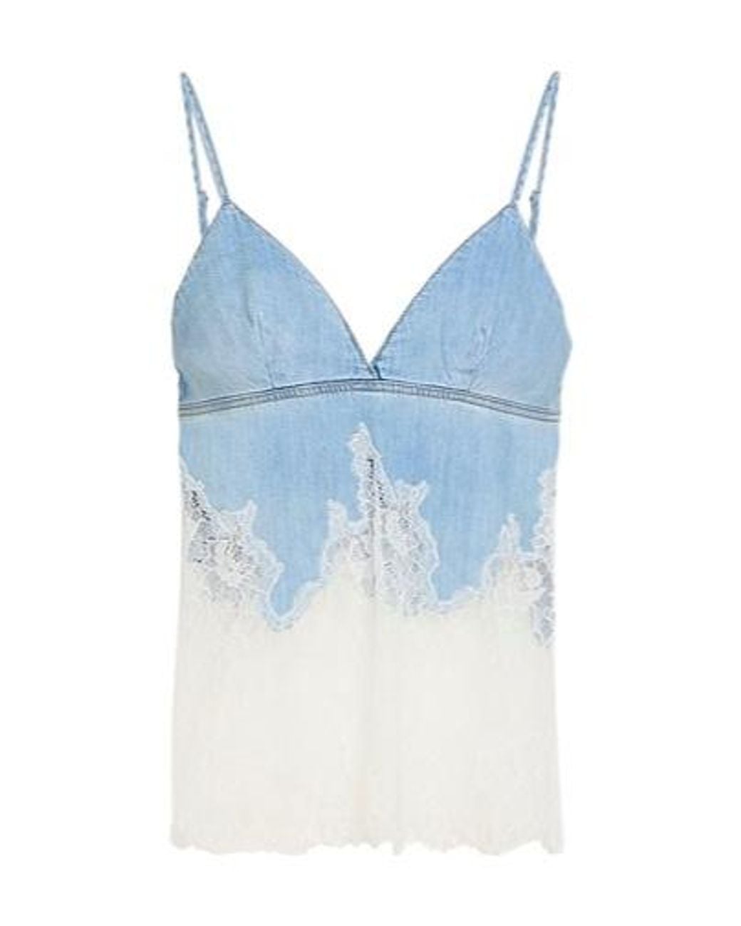 DIESEL Blue Lace Denim Sleeveless Top