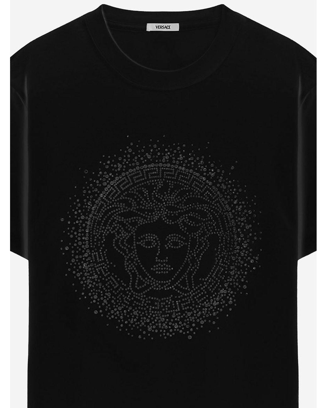 Versace Black Embellished Crewneck T-Shirt