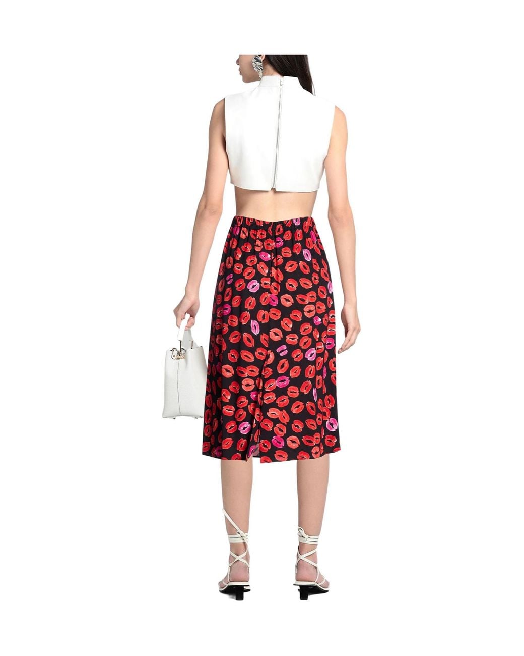 Marni Red Colorblocked Umbrella Skirt