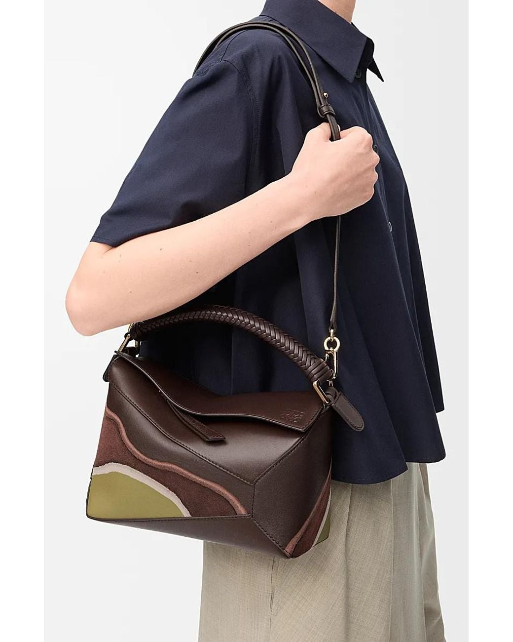 Loewe Brown Small Puzzle Edge Bag